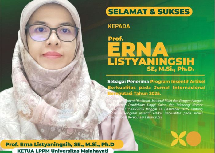 Prof. Erna Listyaningsih Terima Insentif Artikel Berkualitas Jurnal Internasional 2025