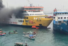 KMP Batu Mandi Terbakar di Perairan Merak, Basarnas Kerahkan Tim SAR Gabungan